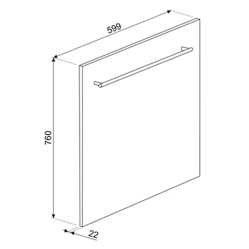 SMEG AJTÓLAP MOSOGATÓGÉPHEZ, teljesen beépíthető, 60 cm-es mosogatógépekhez, 86 cm magas, inox