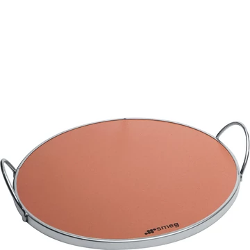 SMEG TŰZÁLLÓ PIZZAKŐ, kerek, fogókkal, alkalmazható: 60 cm-es sütőkhöz