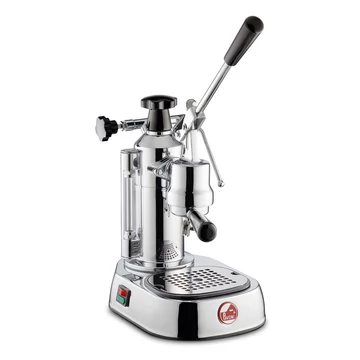 La Pavoni EUROPICCOLA LUSSO karos kávéfőző inox, fekete kiegészítőkkel