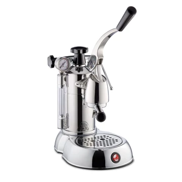 La Pavoni STRADIVARI PROFESSIONAL karos kávéfőző, inox, fekete kiegészítőkkel