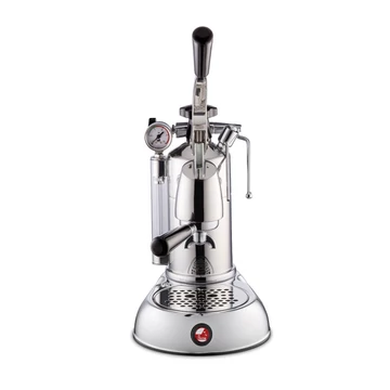 La Pavoni STRADIVARI PROFESSIONAL karos kávéfőző, inox, fekete kiegészítőkkel