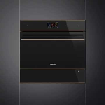 SMEG Melegentartó fiók érintőkijelzővel  - Dolce Stil Novo design, fekete üveg