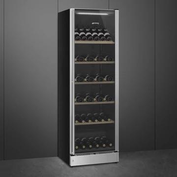 SMEG szabadonálló borhűtő 197 palack kapacitással - Classica design, inox, jobbos