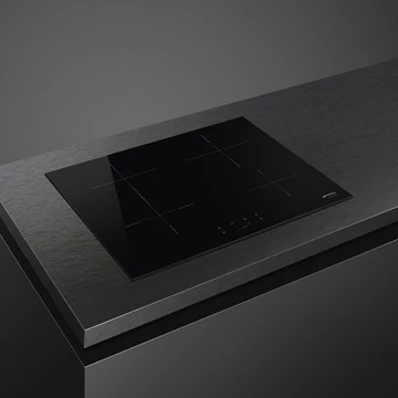 SMEG INDUKCIÓS FŐZŐLAP, Universal design, 60 cm, 4 főzőzóna, 1 MultiZone híd zóna, egyenes él, fekete üveg