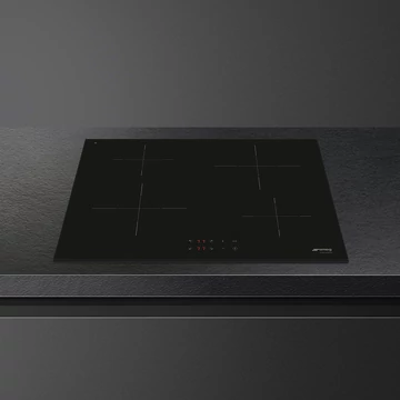 SMEG INDUKCIÓS FŐZŐLAP, Universal design, 60 cm, 4 főzőzóna, Schuko 2,8 kW limit, fekete üveg