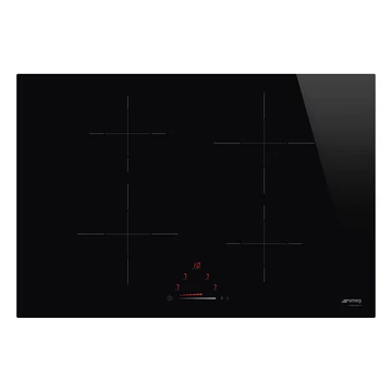 SMEG INDUKCIÓS FŐZŐLAP, Universal design, 75 cm, 4 főzőzóna, fekete üveg