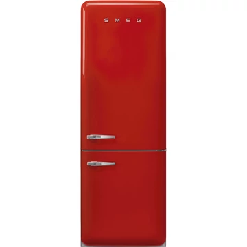 SMEG FAB38 Kétajtós alulfagyasztós kombinált hűtőszekrény, jobbos - 50-es évek retro design, piros