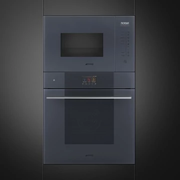 SMEG MIKROHULLÁMÚ SÜTŐ, Linea design, beépíthető, 25 liter, neptune szürke üveg