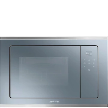 SMEG MIKROHULLÁMÚ SÜTŐ,Selezione,beépíthető,20 liter,5 funkció,TFT kij,full touch,forgótányér,ezüst üveg