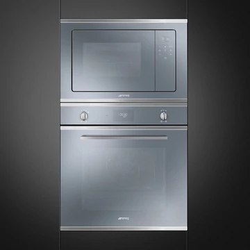 SMEG MIKROHULLÁMÚ SÜTŐ,Selezione,beépíthető,20 liter,5 funkció,TFT kij,full touch,forgótányér,ezüst üveg