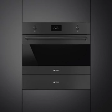 SMEG KOMPAKT MIKROHULLÁMÚ SÜTŐ, Classica design, Galileo, 45 cm, CS LCD, matt fekete