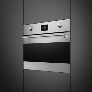 SMEG KOMPAKT MIKROHULLÁMÚ SÜTŐ, Classica design, Galileo, 45 cm, CS LCD, inox