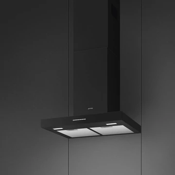SMEG UNIVERSALE design T-shape fali páraelszívó, 60 cm, matt fekete, 24 órás légszűrés