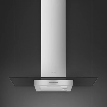 SMEG UNIVERSALE design T-shape fali páraelszívó, 90 cm, inox, üveg ernyő