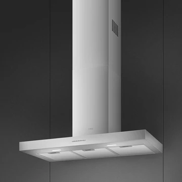 SMEG UNIVERSALE design T-shape fali páraelszívó, 90 cm, inox, 24 órás légszűrés