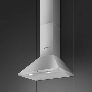 SMEG UNIVERSALE design kürtős fali páraelszívó, 60 cm, inox, 3+1 sebesség, elektronikus gombok