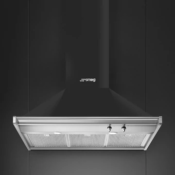 SMEG CLASSICA design kürtős fali páraelszívó, 90 cm, antracit