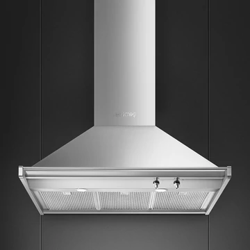 SMEG CLASSICA design kürtős fali páraelszívó, 90 cm, inox
