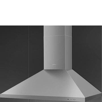SMEG UNIVERSALE design kürtős fali páraelszívó, 90 cm, inox, 3+1 sebesség