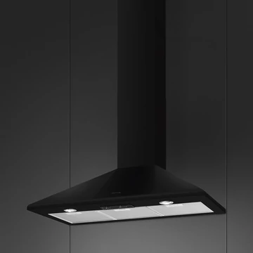 SMEG UNIVERSALE design kürtős fali páraelszívó, 90 cm, fekete, tolókapcsolós vezérlés