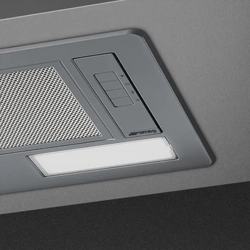 SMEG UNIVERSALE design beépíthető páraelszívó, 54 cm, festett ezüst, nyomógombos vezérlés