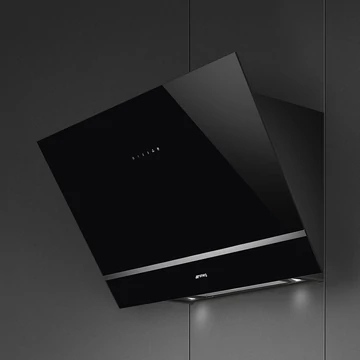 SMEG UNIVERSALE design vertikális fali páraelszívó, 80 cm, fekete