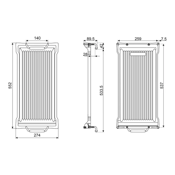 SMEG ÖNTÖTTVAS GRILL LAP A3/A4/A5 cookerekhez