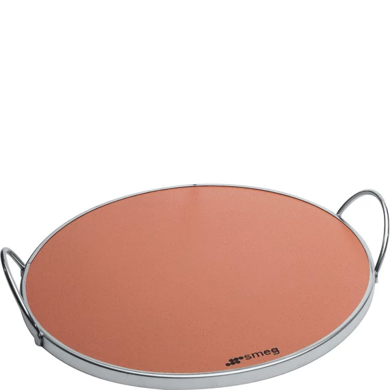 SMEG TŰZÁLLÓ PIZZAKŐ, kerek, fogókkal, alkalmazható: 60 cm-es sütőkhöz