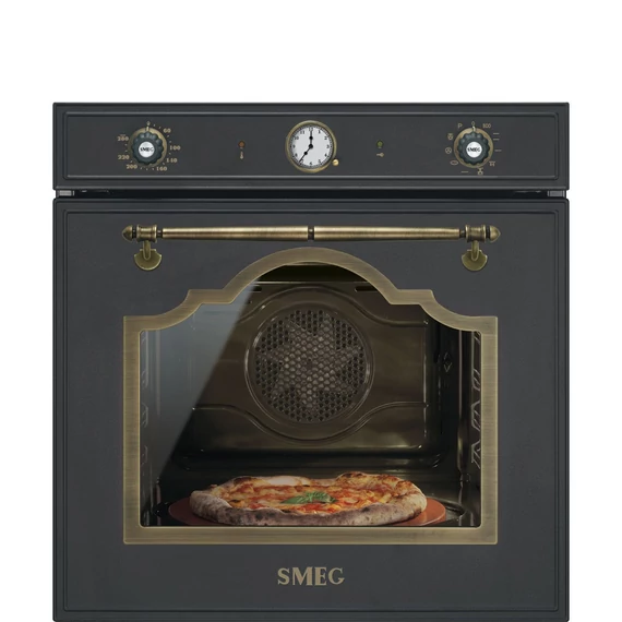 SMEG Hőlégkeveréses pizza sütő, analóg, pirolitikus tisztítással - Cortina design, antracit