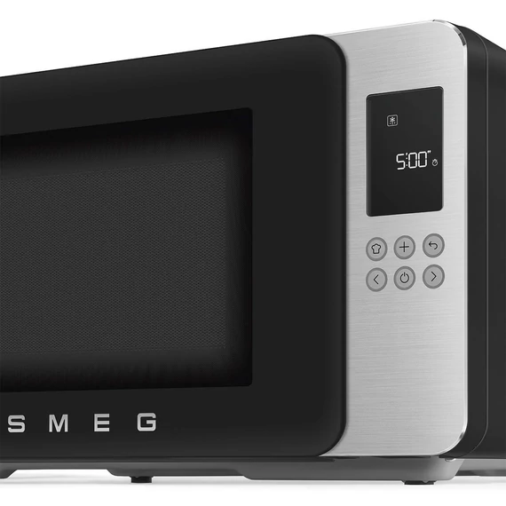 SMEG ASZTALI MIKROHULLÁMÚ SÜTŐ GRILL FUNKCIÓVAL, matt fekete, kezelőpanel