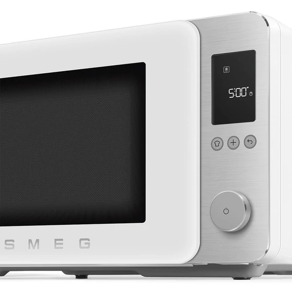 SMEG ASZTALI MIKROHULLÁMÚ SÜTŐ GRILL, LÉGKEVERÉS ÉS AIR FRY FUNKCIÓVAL, matt fehér, kezelőpanel