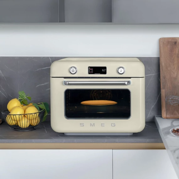 SMEG bézs 10-az 1-ben multifunkciós asztali sütő, konyhapulton