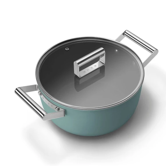 Smeg smaragdzöld 24 cm-es lábas fedővel