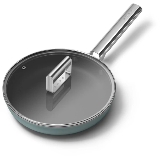 Smeg smaragdzöld 24cm-es serpenyő és fedő