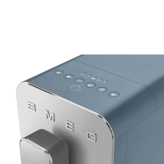 SMEG BCC13 matt viharkék automata kávéfőző, felső részlet