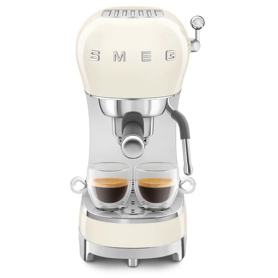 SMEG bézs karos espresso kávéfőző, szemből