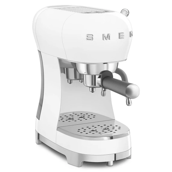 SMEG fehér karos espresso kávéfőző, balról