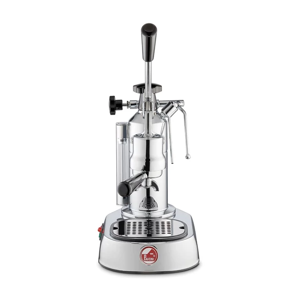 La Pavoni EUROPICCOLA LUSSO karos kávéfőző inox, fekete kiegészítőkkel
