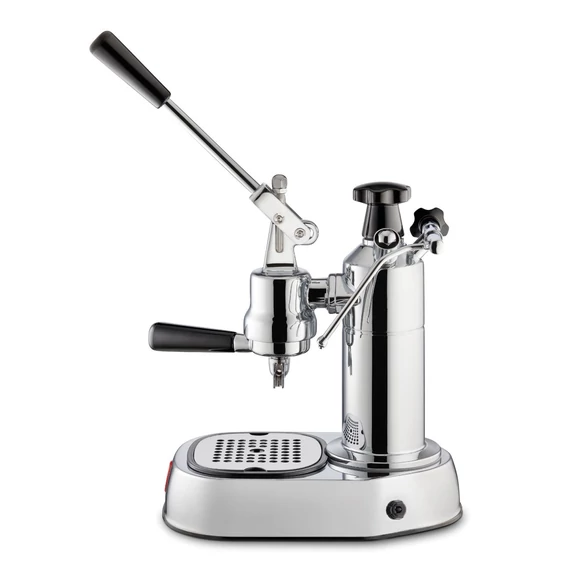 La Pavoni EUROPICCOLA LUSSO karos kávéfőző inox, fekete kiegészítőkkel
