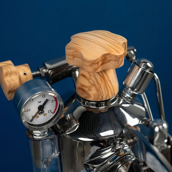 La Pavoni STRADIVARI PROFESSIONAL karos kávéfőző, inox, fekete kiegészítőkkel