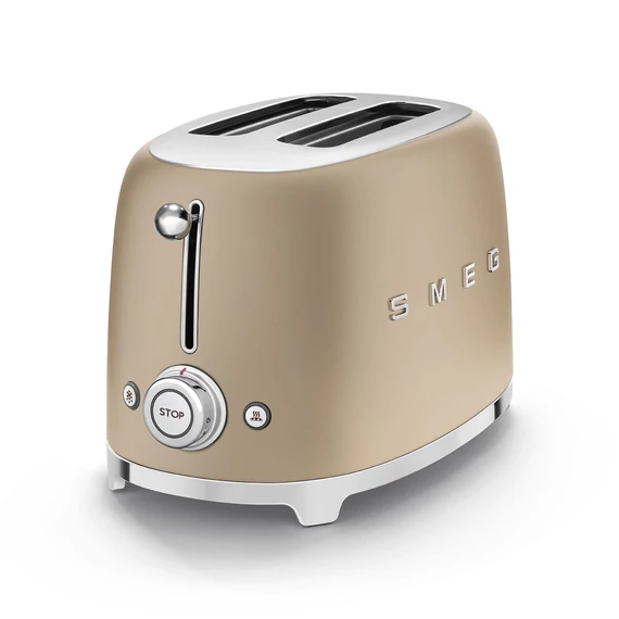 Smeg matt pezsgő 2 szeletes kenyérpirító, oldalról, jobbról