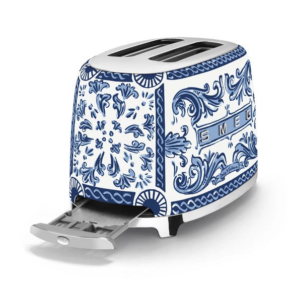 Smeg D&G Blu Mediterraneo 2 szeletes kenyérpirító, morzsatálcával