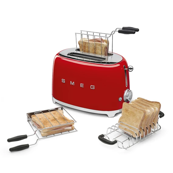 Smeg piros 2 szeletes kenyérpirító, kiegészítőkkel