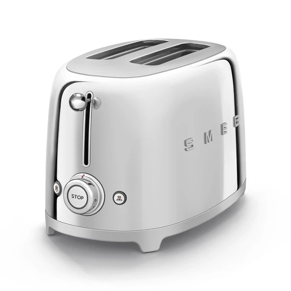 SMEG KENYÉRPIRÍTÓ, 2 szeletes, 50-es évek retro design, fényes króm