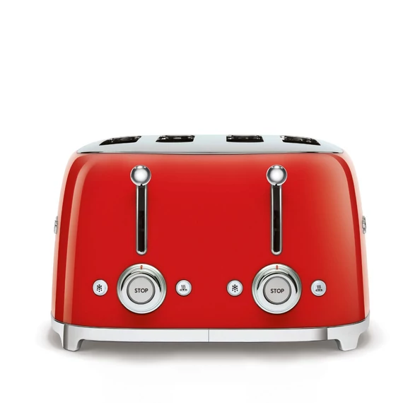 SMEG piros 2x2 szeletes kenyérpirító, vezérlőgombokkal