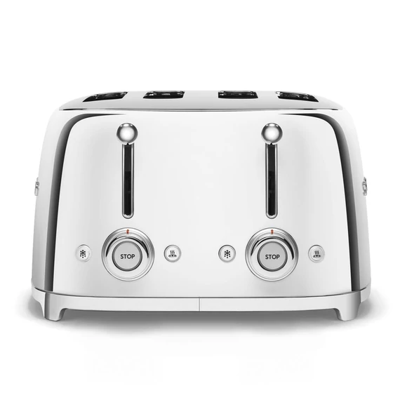 SMEG fényes króm 2x2 szeletes kenyérpirító, vezérlőgombokkal