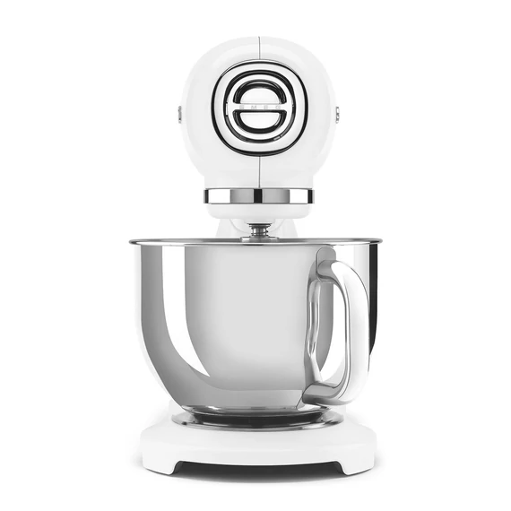 Smeg fehér konyhai robotgép, rozsdamentes acél tál