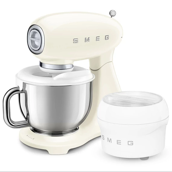 SMEG KONYHAI ROBOTGÉP, 50-es évek retro design, bézs, fagylaltkészítő kiegészítővel