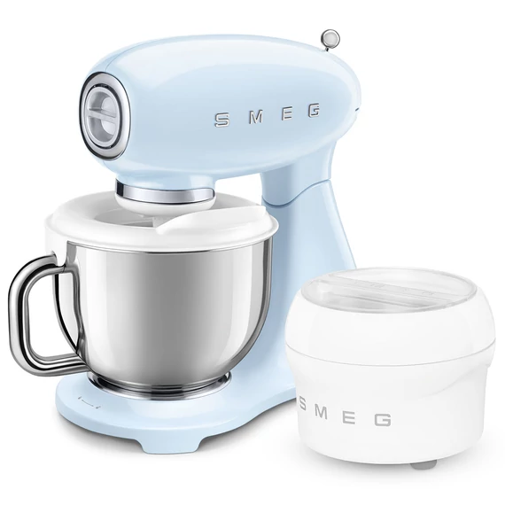 SMEG KONYHAI ROBOTGÉP, 50-es évek retro design, világoskék, fagylaltkészítő kiegészítővel