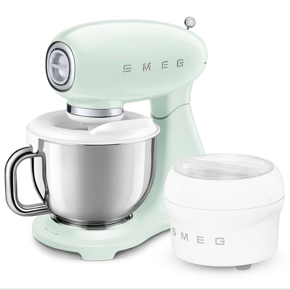 SMEG KONYHAI ROBOTGÉP, 50-es évek retro design, világoszöld, fagylaltkészítő kiegészítővel
